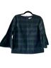Vineyard Vines 98% Polyester 2% Silk 100% Polyester Plaid Blue Green 3/4 Sleeve Blouse Size 6 - photo 1