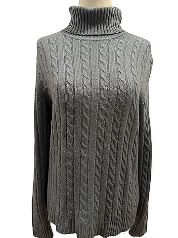 Ralph Lauren Cable-Knit Cashmere Turtleneck Sweater Cashmere Pullover Sweater (view 1)