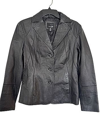 East 5th Black Leather Tailored Blazer Jacket Blazer (view 1)