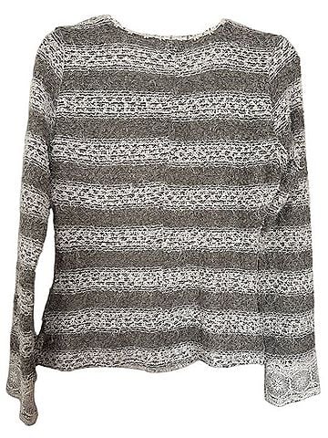 Ryu Gray &amp; White Striped Crochet-Trim Cardigan Cardigan (view 2)