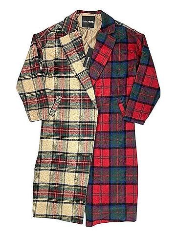 Fashion Nova Strange Things Plaid Coat Trenchcoat (view 1)