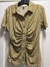 Michael Kors Print Yellow White Short Sleeve Button-Down Shirt Size L - photo 3