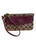 Coach Print Brown Purple Pink Leather Wristlet One size - photo 1