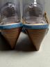 Kenzo 100% Leather Blue Tan Wedges Size 9 - photo 8