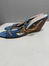 Kenzo 100% Leather Blue Tan Wedges Size 9 - photo 7