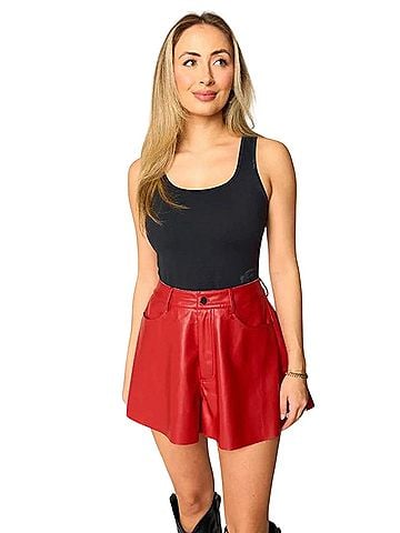 Buddy Love Faux Leather Shorts (view 1)