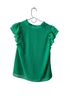 J.Crew 100% Polyester Green Short Sleeve Blouse Size XS - photo 2