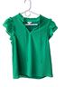 J.Crew 100% Polyester Green Short Sleeve Blouse Size XS - photo 1