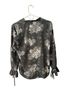 Ann Taylor 100% Polyester Floral Black Gray Long Sleeve Blouse Size S (petite) - photo 2