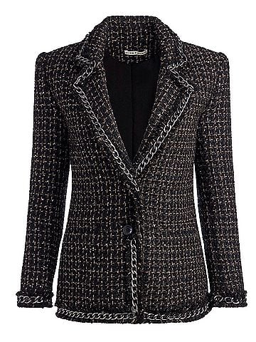 Alice + Olivia Shan Oversized Chain Fringe Blazer (view 1)