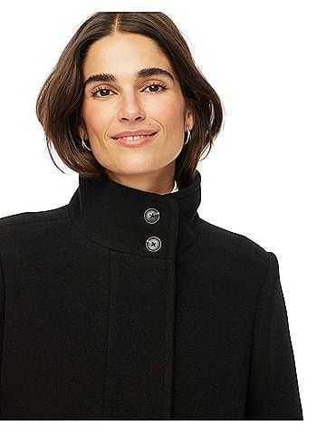 J.Crew City Button Neck Wool Blend Coat (view 2)