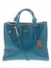 Coach 100% Leather Blue Teal Gold Leather Tote One size - photo 4
