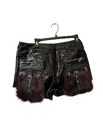 Akira Faux Leather Shorts (view 1)