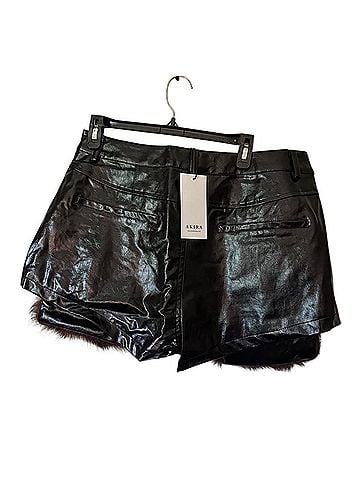Akira Faux Leather Shorts (view 2)