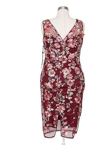 Adrianna Papell Embroidered Floral Midi Dress Cocktail Dress (view 2)