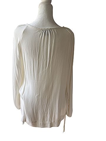 Banana Republic V-Neck Gathered Shoulder Blouse Long Sleeve T-Shirt (view 2)