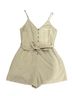 Em & Elle 85% Tencel 15% Linen 100% Polyester Ivory Romper Size S - photo 1