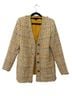 Ann Taylor 85% Polyester 15% Acrylic 100% Polyester Checkered-gingham Yellow Blue White Blazer Size 4 - photo 1