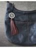 Brighton Zebra Print Black Brown Leather Hobo One size - photo 3