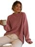 Free People 100% Cotton Graphic Solid Pink Pullover Sweater Size XL - photo 1