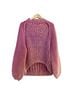 Free People 100% Cotton Graphic Solid Pink Pullover Sweater Size XL - photo 2