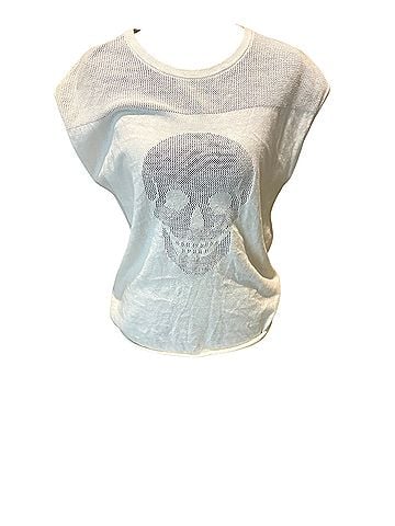 Skull Cashmere Short Sleeve Blouse (view 1)