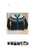 L.L.Bean 100% Lambswool Fair Isle Black White Teal Wool Cardigan Size M - photo 4