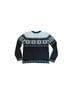 L.L.Bean 100% Lambswool Fair Isle Black White Teal Wool Cardigan Size M - photo 2