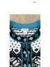 L.L.Bean 100% Lambswool Fair Isle Black White Teal Wool Cardigan Size M - photo 3