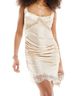 ASOS Champagne Satin Lace-Trim Slip Cocktail Dress - photo 6