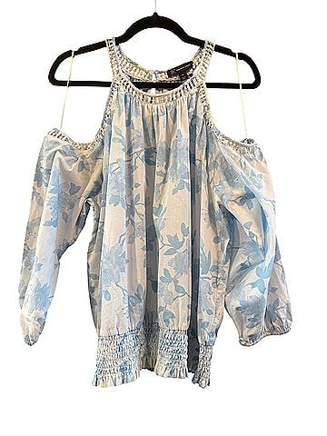 INC International Concepts Short Sleeve Blouse (view 1)