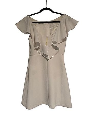 BCBGeneration optic white ruffle mini dress Cocktail Dress (view 2)