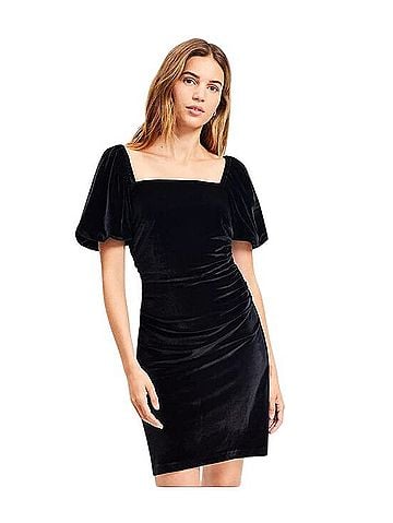 Ann Taylor LOFT Stretch Velvet Square Neck Mini Dress Cocktail Dress (view 1)