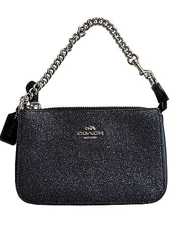 Coach Coach Black Glitter Wristlet/Pouch Leather Wristlet (view 1)