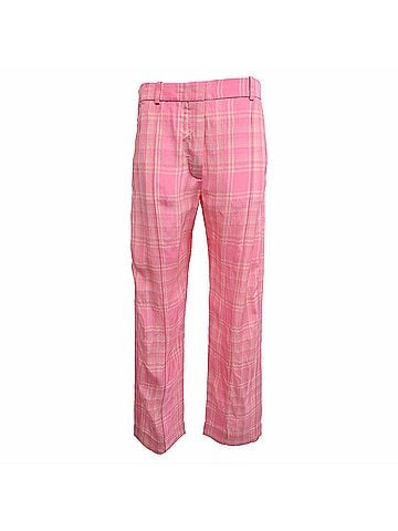 Victoria Beckham Victoria Beckham Plaid Trousers in Pink Viscose (view 1)
