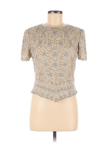 Adrianna Papell Adrianna Papell Short Sleeve Silk Top (view 1)