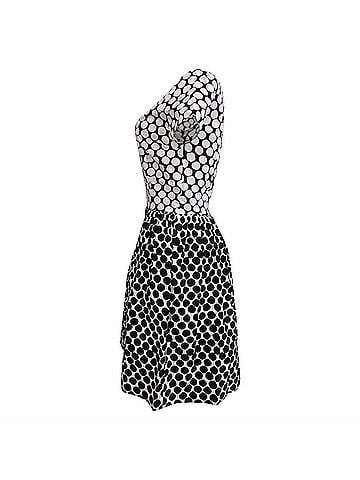 Oscar De La Renta Oscar De La Renta Polka Dot Midi Dress in Black and White Cotton (view 2)