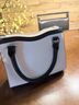 Guess White Black Leather Tote One size - photo 3