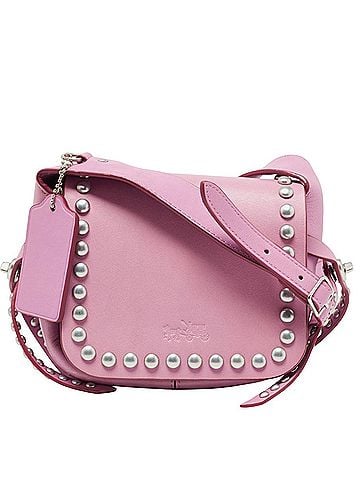 Coach pink leather Coach Rivets Dakotah 15 Crossbody Bag Leather Crossbody Bag (view 1)