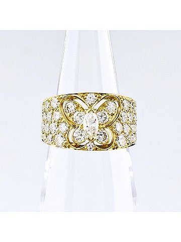 Van Cleef & Arpels Van Cleef &amp; Arpels Yellow Gold Ring with Small Diamonds (18K) - Women's (view 1)