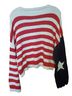 Moon & Madison Stripes Red White Blue Pullover Sweater Size L - photo 2