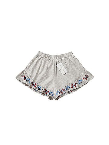 Caroline Constas Embroidery Ruffle Dressy Shorts (view 2)