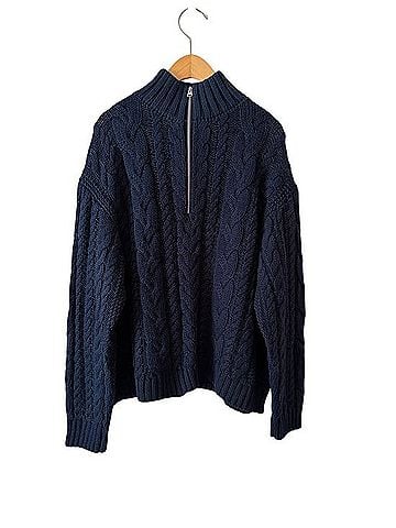 Jenni Kayne Cotton Cable Knit Half Zip Sweater Pullover Sweater (view 2)