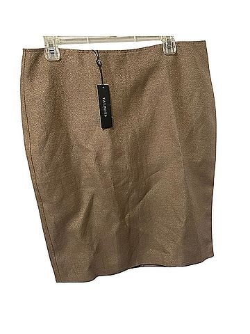 Talbots Metallic Linen Pencil TAN Metallic Gold Formal Skirt (view 1)