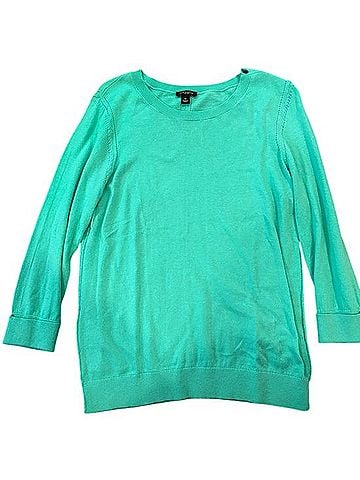 Ann Taylor Teal Crewneck Sweater Casual Sweaters (view 1)