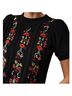 Alice + Olivia 60% Cotton 40% Acrylic 100% Polyester Floral Black Pullover Sweater Size M - photo 2