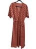 BLOOMCHIC 100% Chiffon Polka Dots Pink Orange Gold Casual Dress Size 14 - photo 1