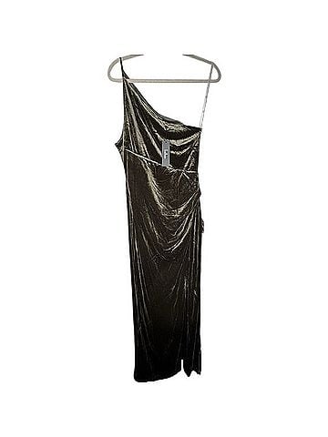 Lulus Velvet One-Shoulder Maxi Dress Cocktail Dress (view 2)