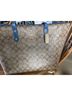 Coach 100% Leather Print Brown Blue Leather Tote One size - photo 6