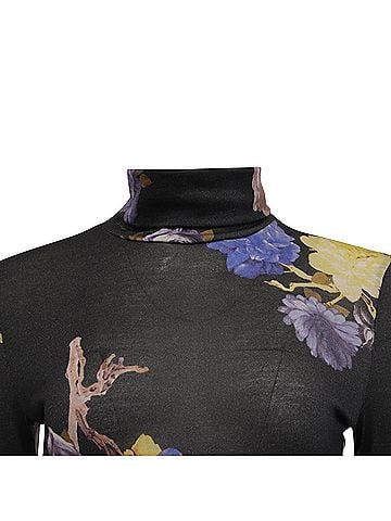 Acne Acne Studios Cleo Turtleneck Top in Floral Print Wool (view 2)